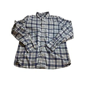 Fat Face Plaid Button Down Shirt Regular Fit Blue Green Men's    Small (854)